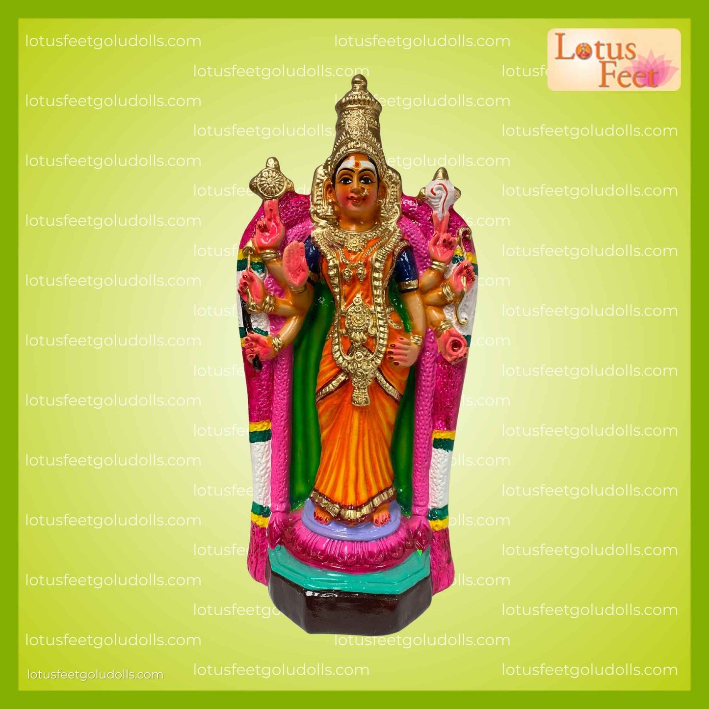 Ashta Bhuja Durgai 18" (Paper Mache) Divine Power in Every Hand