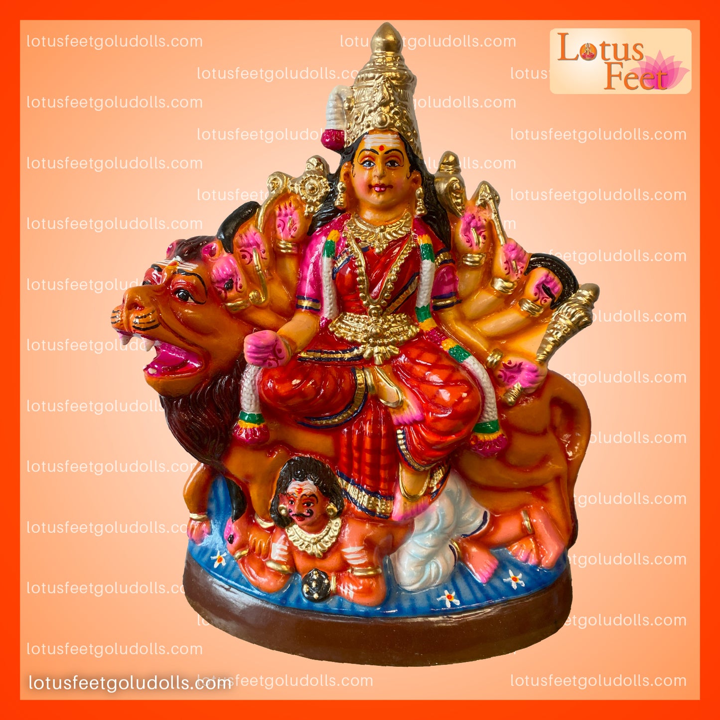 Durgai - Simmha Vahini 16" (Paper Mache) The Fierce Protector