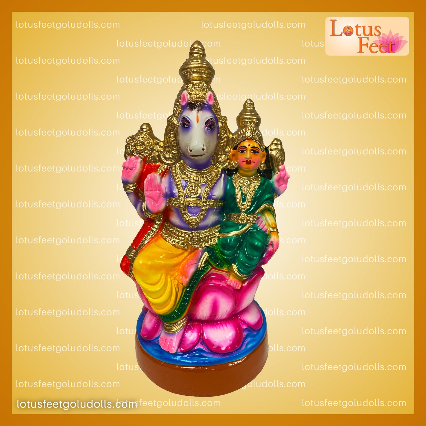 Hayagrivar with Lakshmi 12" (Paper Mache) Divine Knowledge