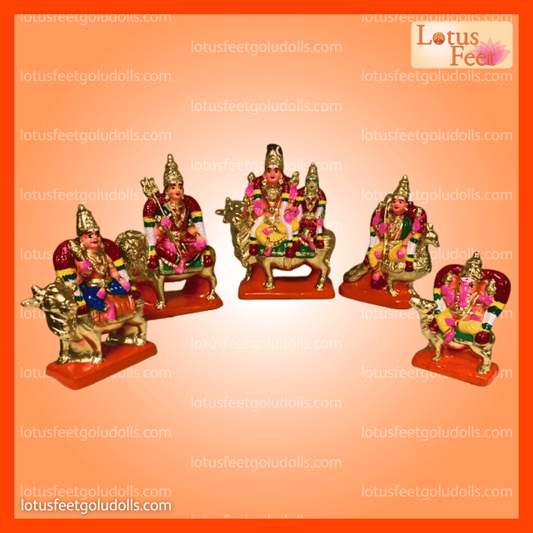 Pancha Murthy Set (Clay) Divine Procession of Mylapore