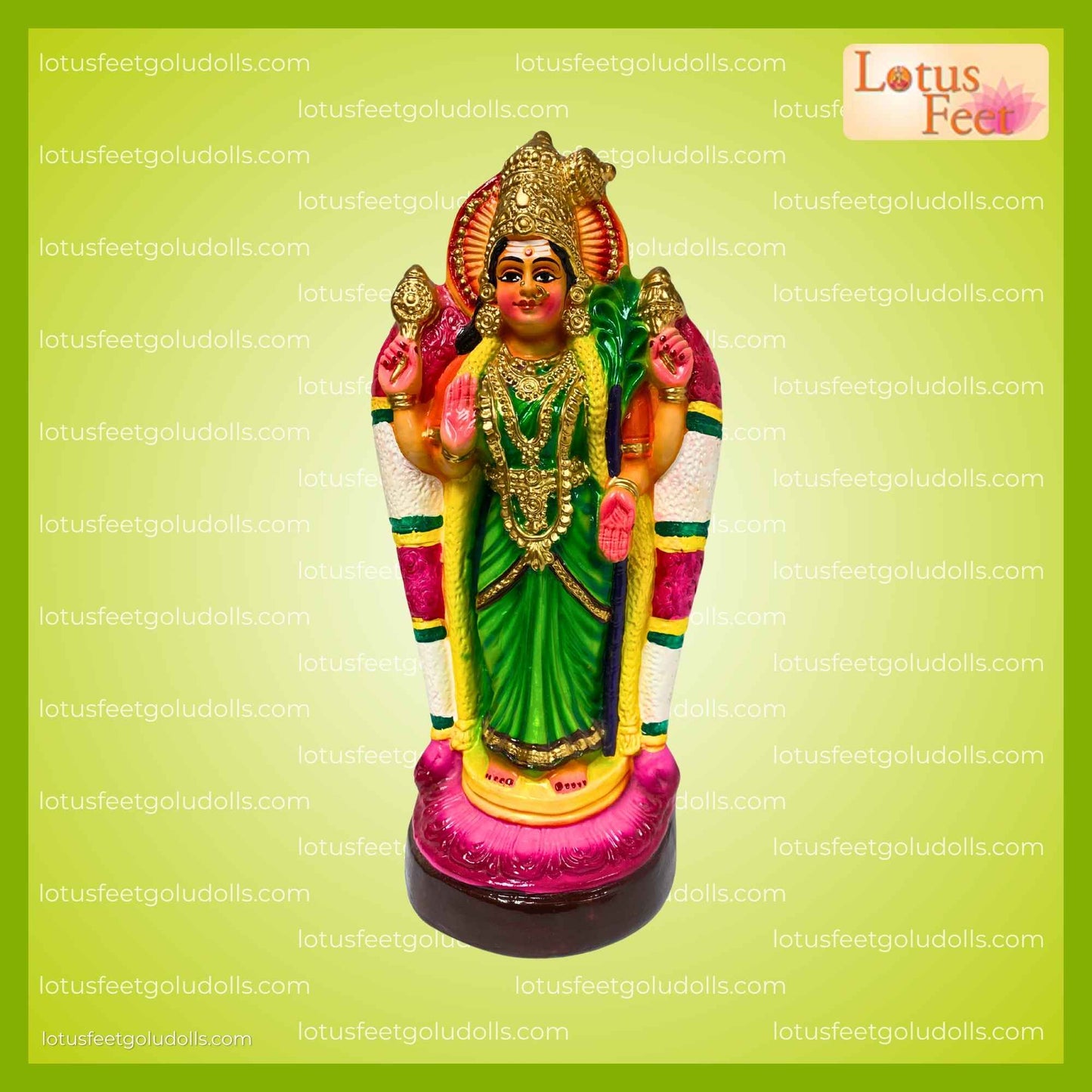 Abirami Ambal 16" (Paper Mache) Grace, Prosperity & Protection