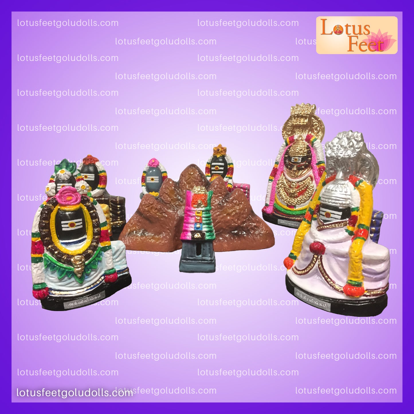 Ashta Lingam Set (10 Dolls Paper Mache Set) Eight Divine forms of Shiva