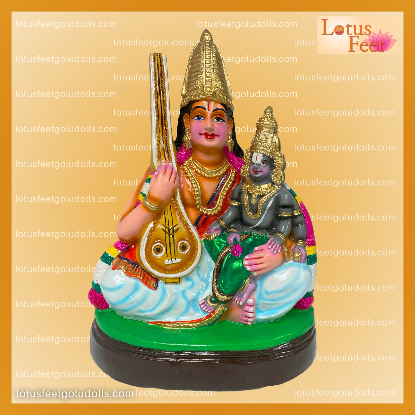Baby Balaji with Annammya 17" (Paper Mache) Divine Child form of Lord Venkateswara