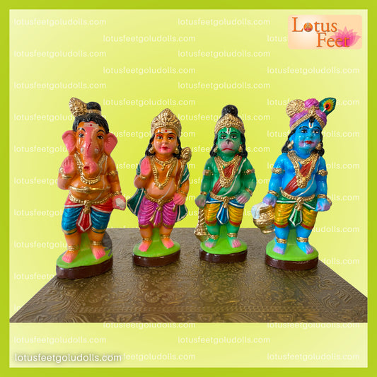 Baby Ganesha/Murugan/Hauman & Baby Krishna 5"(Divine Kids Gift Pack)