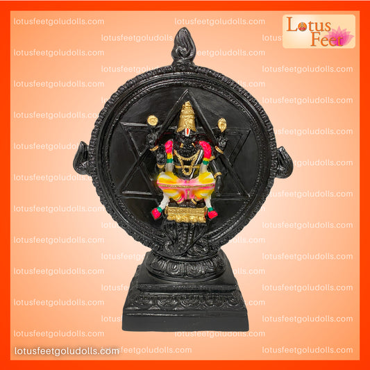 Chakrathazhwar & Yoga Narasimhan 18" (Paper Mache - Two Sides) Dual Divine Power