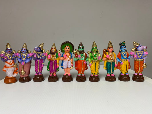 Dasavatharam Set 6" (Clay) Small in Size, Big in Blessings!