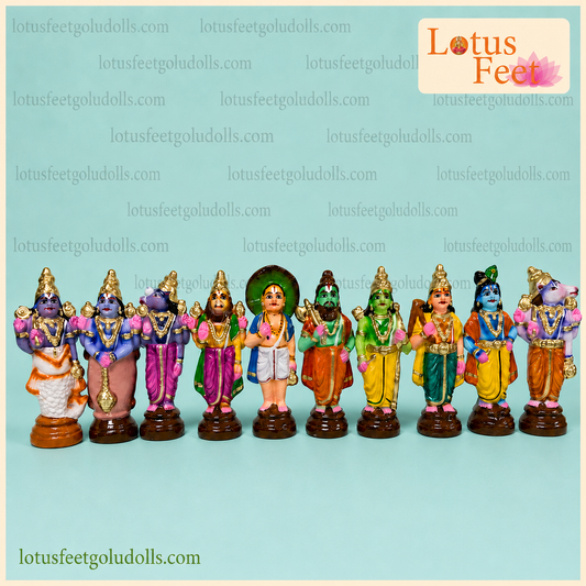Dasavatharam Set 6" (Clay) Small in Size, Big in Blessings!