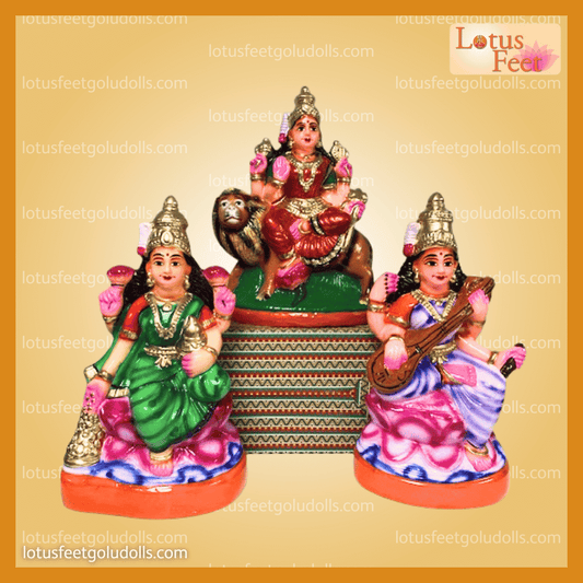 Durga - Lakshmi - Sarswathy 12" Set (Clay)