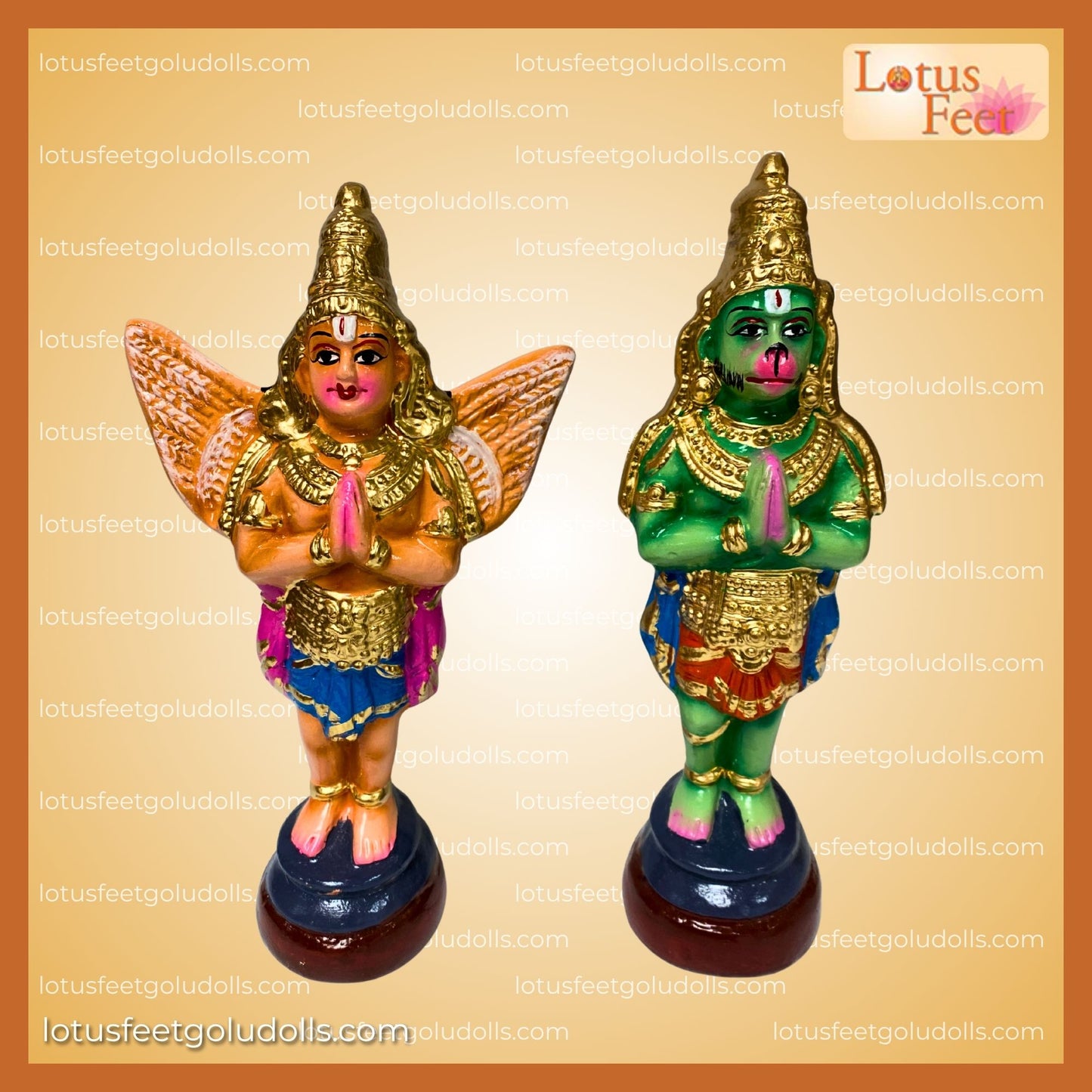 Tirupathy Garudan - Hanuman Set 10" (Paper Mache) Divine Duo