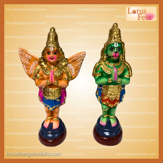 Tirupathy Garudan - Hanuman Set 10" (Paper Mache) Divine Duo