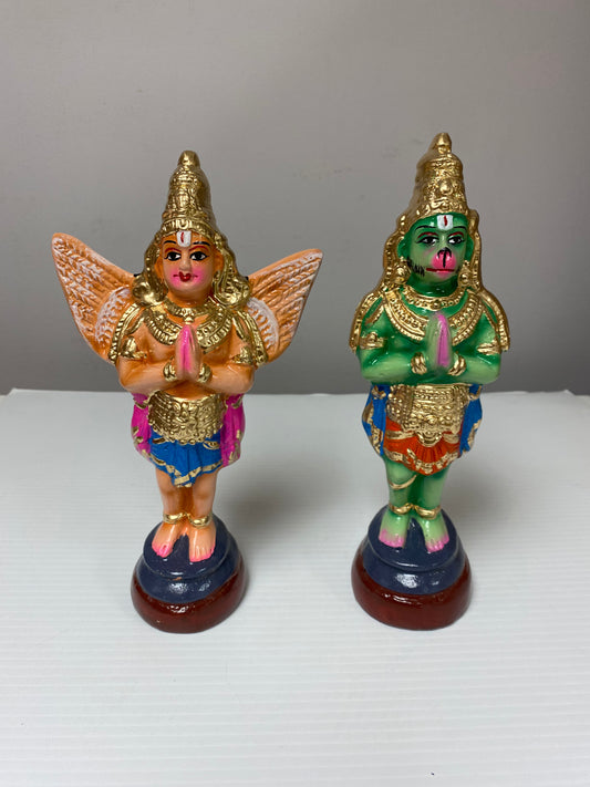 Tirupathy Garudan - Hanuman Set 10" (Paper Mache) Divine Duo