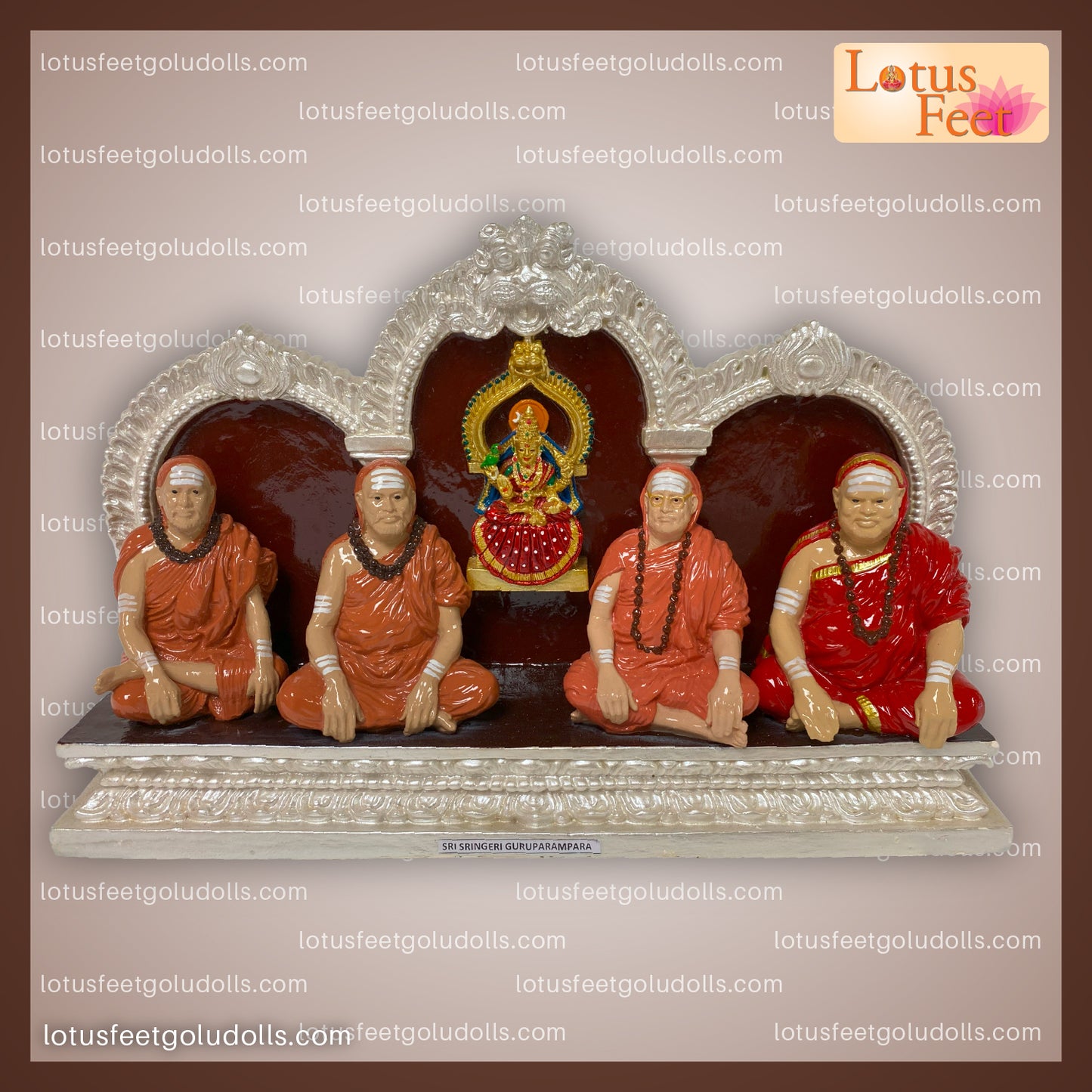 Guru Parampara Sringeri Acharyas with Saradhambal (Fiber)