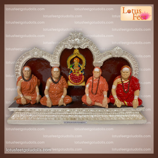 Guru Parampara Sringeri Acharyas with Saradhambal (Fiber)