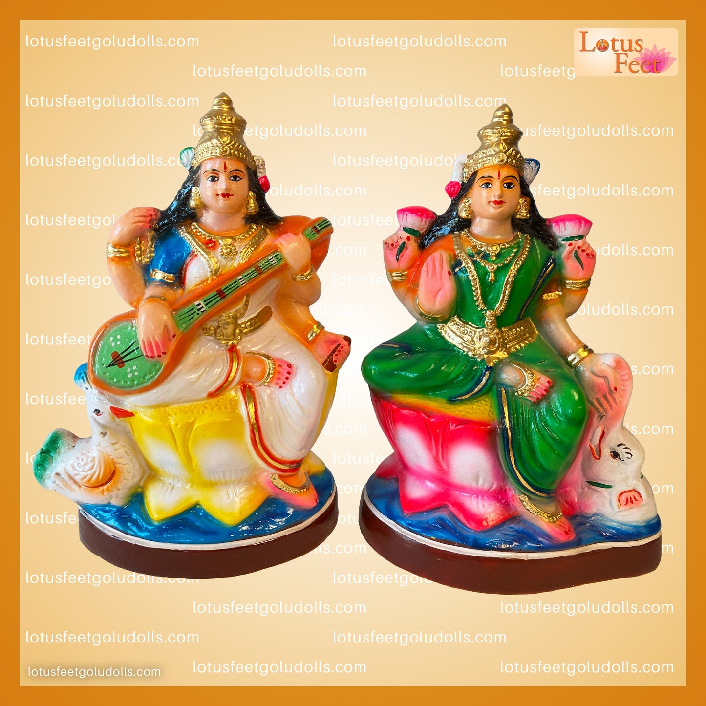 Lakshmi & Saraswathy Set Paper Mache