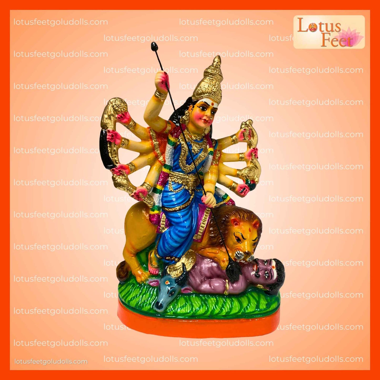 Mahishasuramardini 18" (Paper Mache) Celebrate Navaratri with the Power of Durga