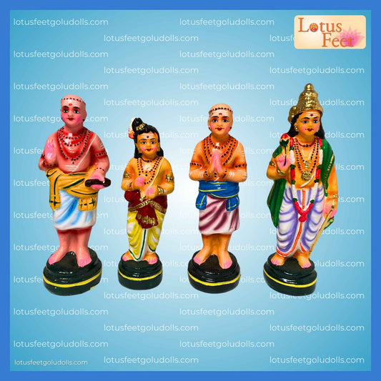 Naalvar Set 8-9" (Clay) Four Saints , Infinite Devotion