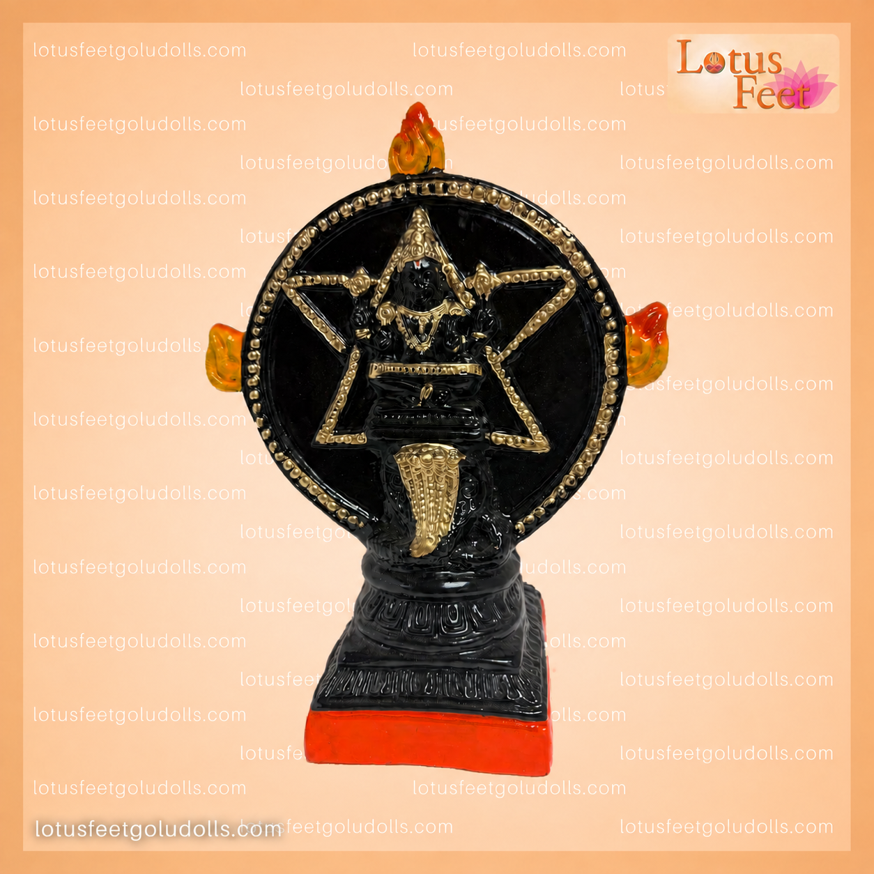 Chakrathazhwar & Yoga Narasimhan 10" (Paper Mache - Two Sides) Dual Divine Power