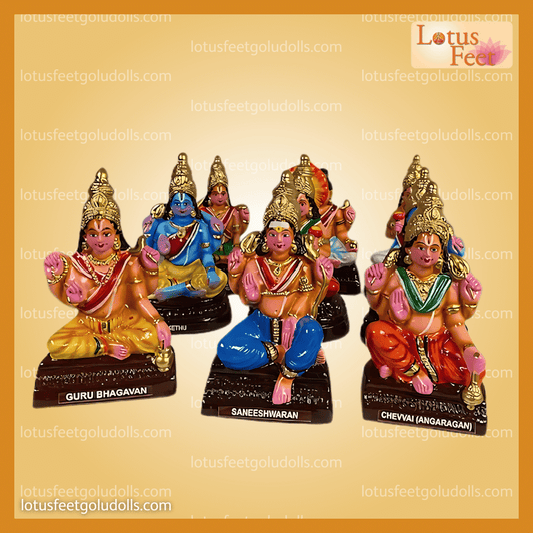 Navagraham Set 9-10" (Paper Mache) Power of Nine Planets