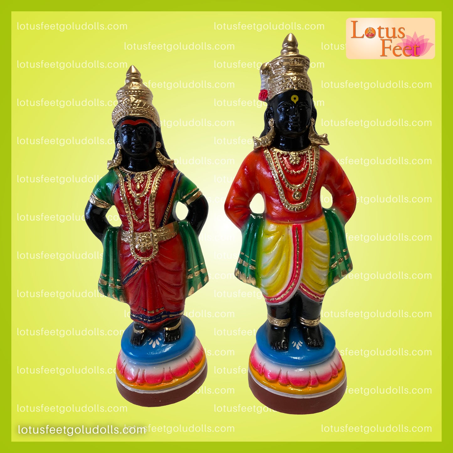 Pandurangan & Raghumayee 12" (Paper Mache) Together in Divine Grace