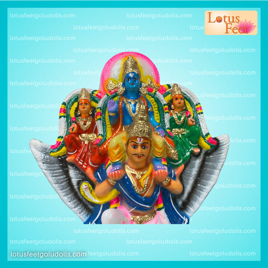 Garuda Sevai Perumal - Sri Devi & Bhoodevi 18" (Paper Mache)