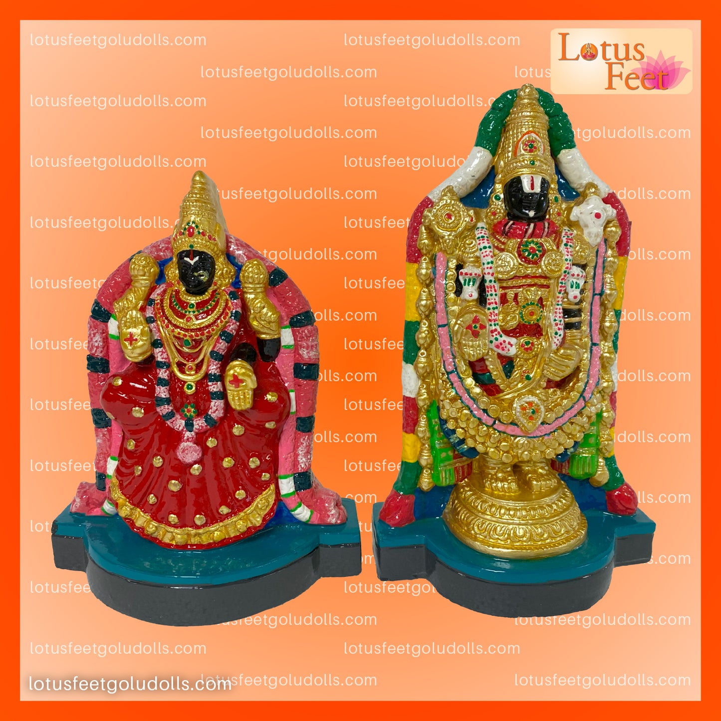 Tirupathy Perumal & Thayar Set 10" - From Tirumala with Grace