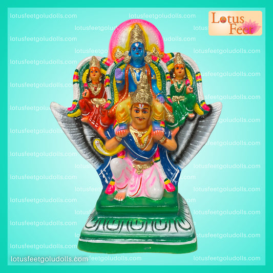 Garuda Sevai Perumal - Sri Devi & Bhoodevi 18" (Paper Mache)