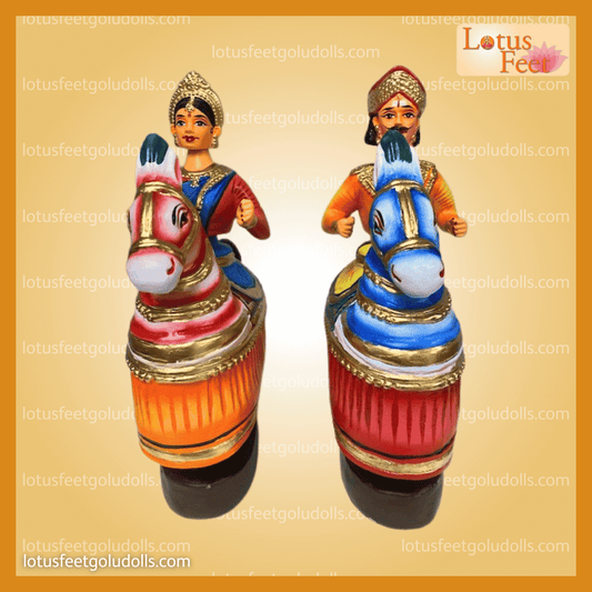 Poi Kaal Kuthirai Set (Paper Mache Set of 2) Folk Art Comes Alive!