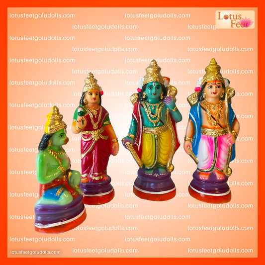 Ram Parivar Set ( Ramar Set of 4 Dolls) Paper Mache