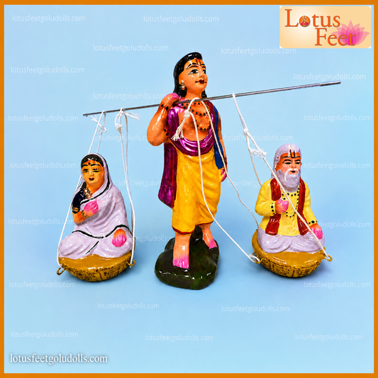 Shravan Kumar set 7" (Clay) Son's Sacred Duty