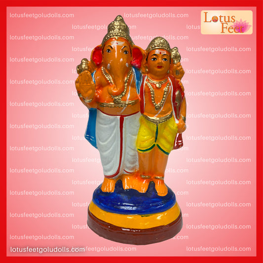 Vinayakar & Murugan 11" (Clay) Twin Blessings
